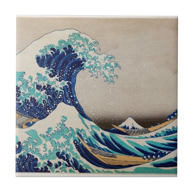 The Great Wave, Famous Japanese painting Tile (Front)