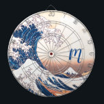 The Great Wave - Japanese art Dart Board<br><div class="desc">The Great Wave is a famous Japanese painting by Katsushika Hokusai,  who lived in the nineteenth century. lumirala edited and applied it to this Dart Board. It's now simple to personalise with your monogram.</div>