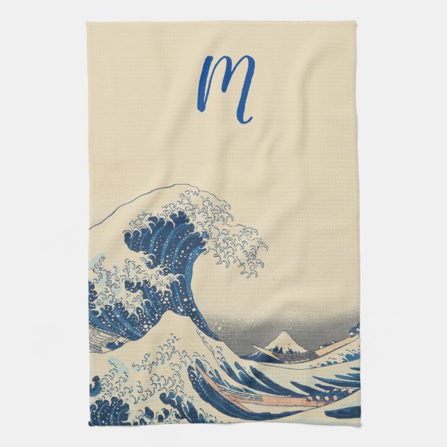 The Great Wave - Japanese art Tea Towel (Vertical)