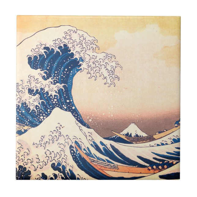 The Great Wave  - Japanese  art Tile (Front)