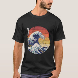 The Great Wave Kanagawa Hokusai Japanese Retro Men T-Shirt