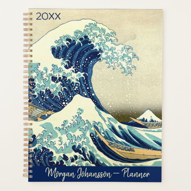 The Great Wave – Katsushika Hokusai – Custom Text  Planner (Front)