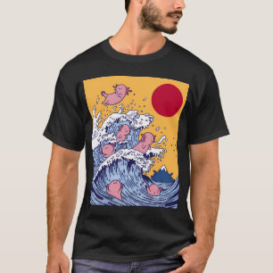 The Great Wave Of Axolotls  T-Shirt