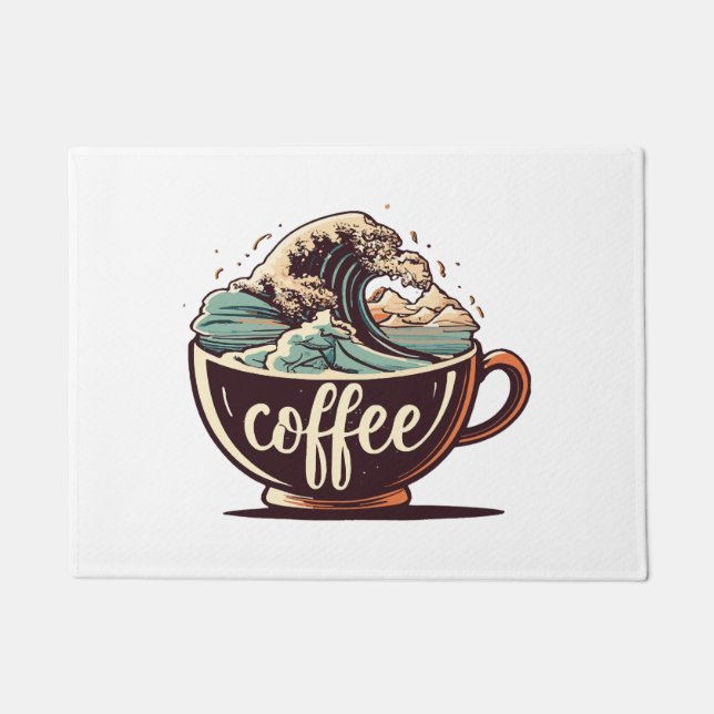 The Great Wave Of Coffee Doormat (Front)