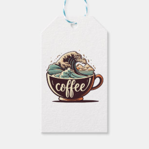 The Great Wave Of Coffee Gift Tags
