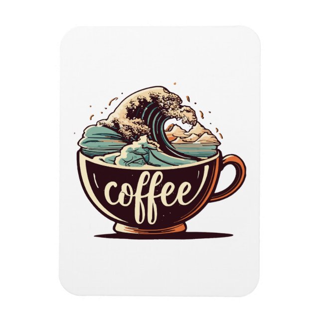 The Great Wave Of Coffee Magnet (Vertical)