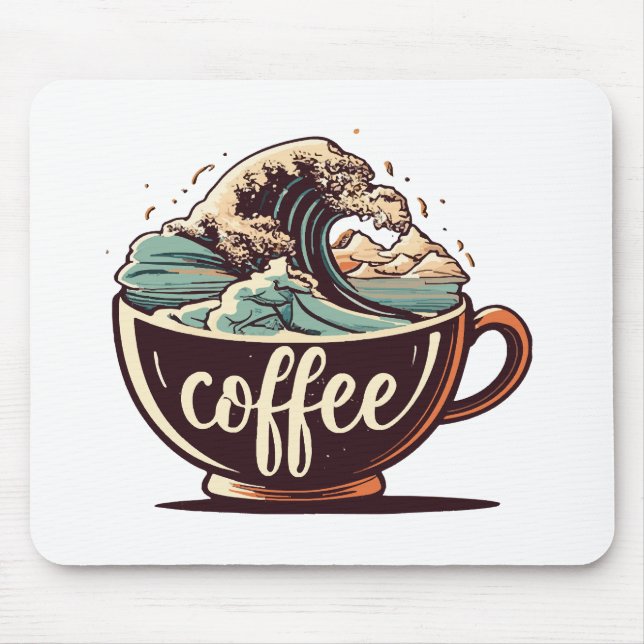 The Great Wave Of Coffee Mouse Mat (Front)