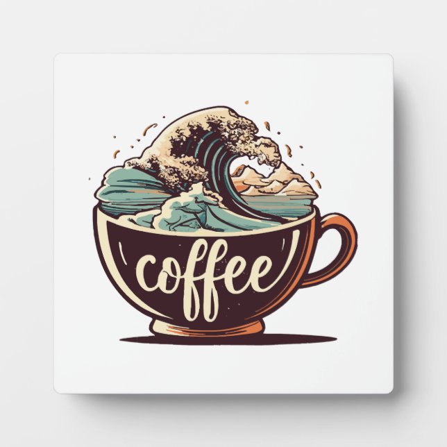The Great Wave Of Coffee Plaque (Front)