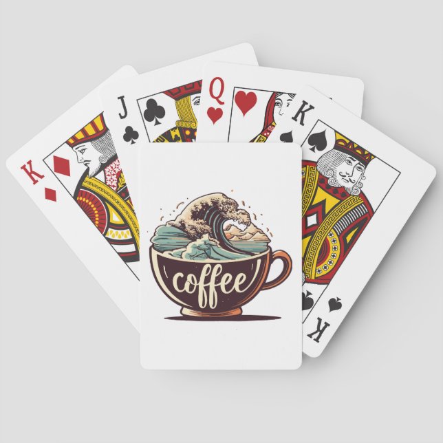 The Great Wave Of Coffee Playing Cards (Back)