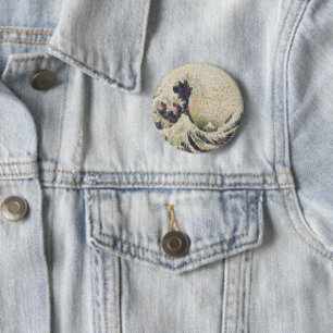 The Great Wave Of Honeydew Melon Fine Art Spoof 6 Cm Round Badge