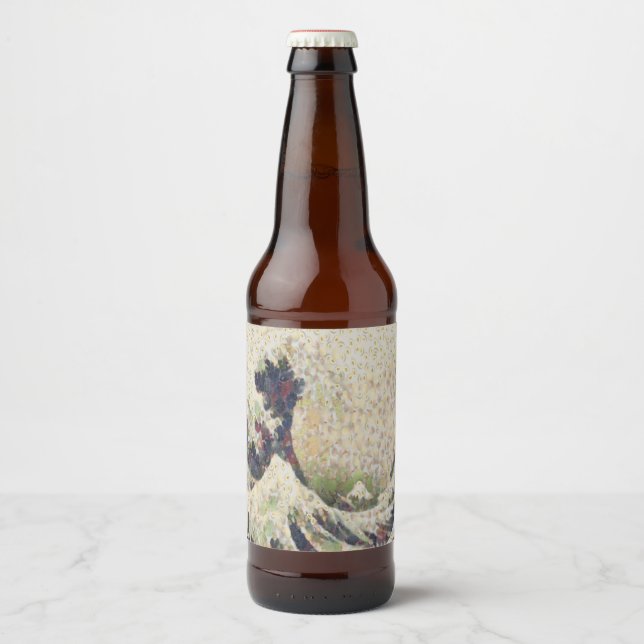 The Great Wave Of Honeydew Melon Fine Art Spoof Beer Bottle Label (Front)