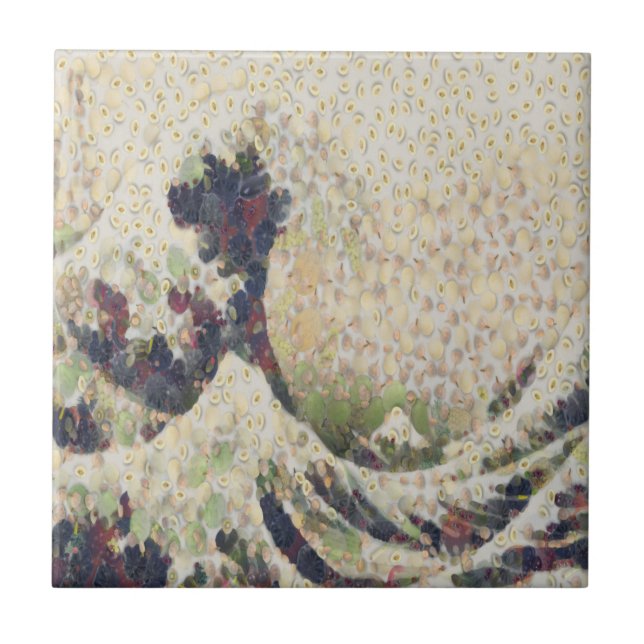 The Great Wave Of Honeydew Melon Fine Art Spoof Tile (Front)