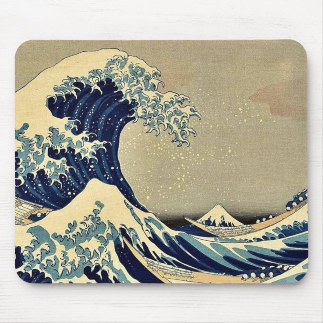 The great wave of Kanagawa by Katsushika,Hokusai Mouse Mat (Front)