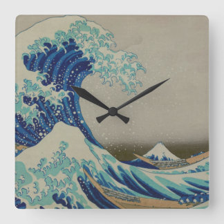 The Great wave of Kanagawa Japanese Woodblock Art Square Wall Clock
