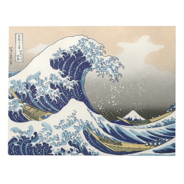 The Great Wave of Kanagawa - Katsushika Hokusai  Notepad (Front)