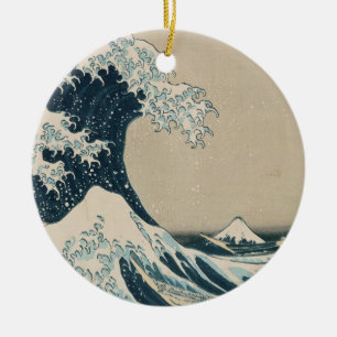 The Great Wave of Kanagawa, Views of Mt. Fuji Ceramic Tree Decoration