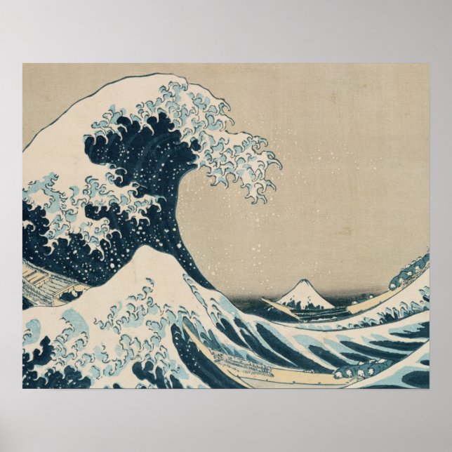 The Great Wave of Kanagawa, Views of Mt. Fuji Poster (Front)