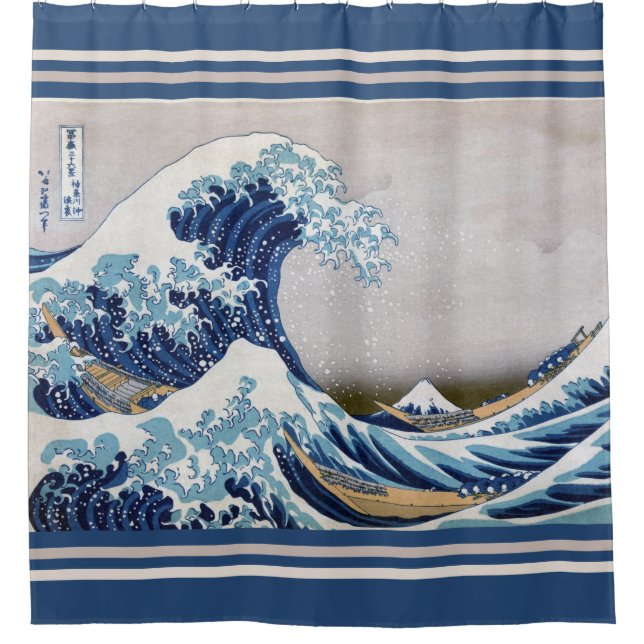 The Great Wave off Kanagawa - 神奈川沖浪裏 Shower Curtain (Front)