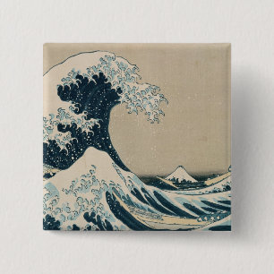 The Great Wave off Kanagawa 15 Cm Square Badge
