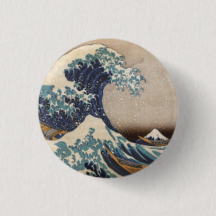 The Great Wave off Kanagawa 3 Cm Round Badge