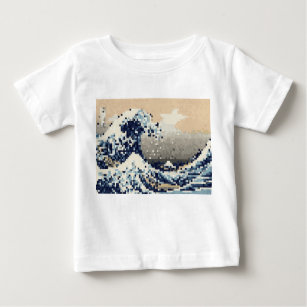 The Great Wave off Kanagawa 8 Bit Pixel Art Baby T-Shirt