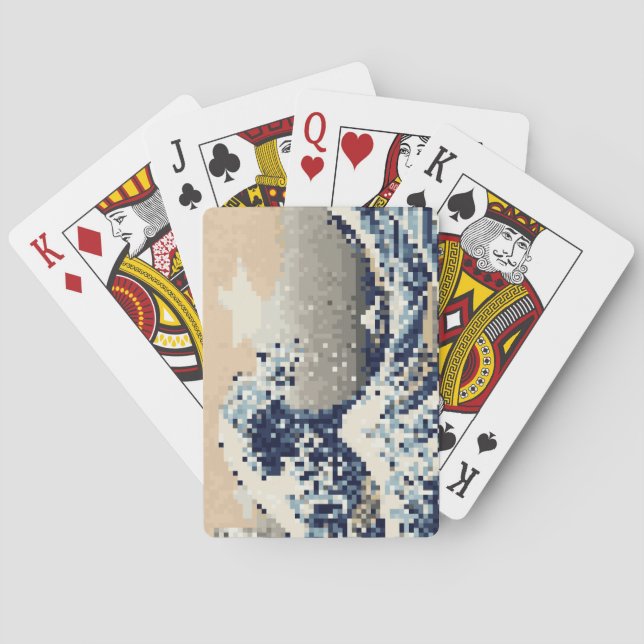 The Great Wave off Kanagawa 8 Bit Pixel Art Playing Cards (Back)