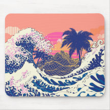 The great wave off kanagawa and palm trees