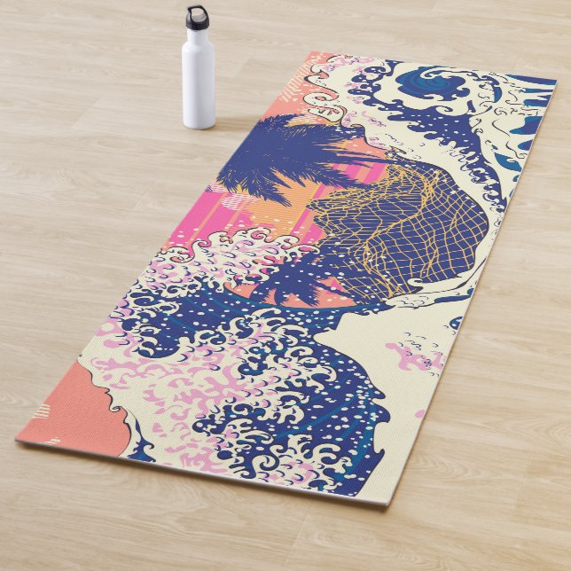 The great wave off kanagawa and palm trees yoga mat (In Situ)