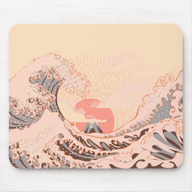 The great wave off kanagawa at sunrise mouse mat (Front)
