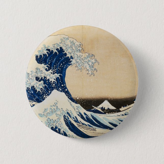 The Great Wave off Kanagawa by Hokusai 6 Cm Round Badge (Front)