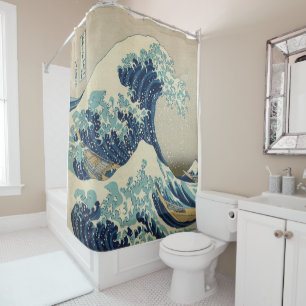 The Great Wave off Kanagawa by Hokusai Art Shower Curtain