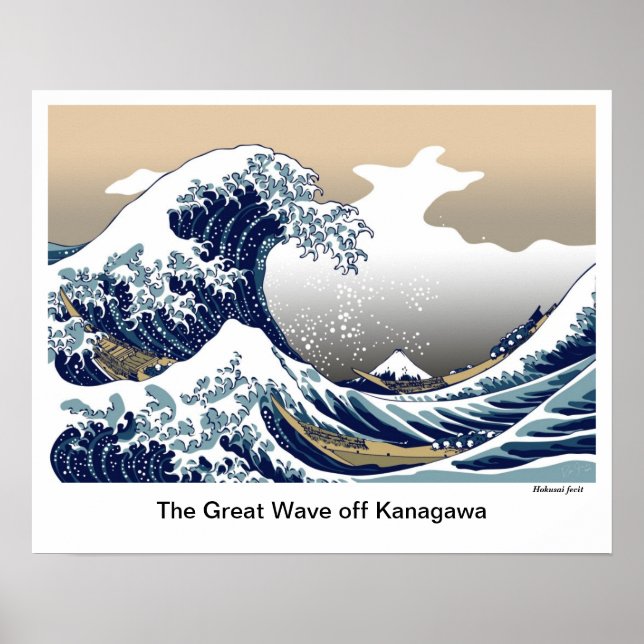 "The Great Wave off Kanagawa" by Hokusai Poster (Front)