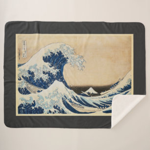 The Great Wave off Kanagawa by Hokusai Sherpa Blanket