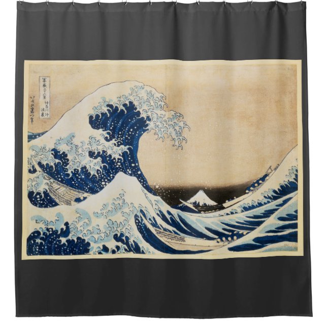 The Great Wave off Kanagawa by Hokusai Shower Curtain (Front)