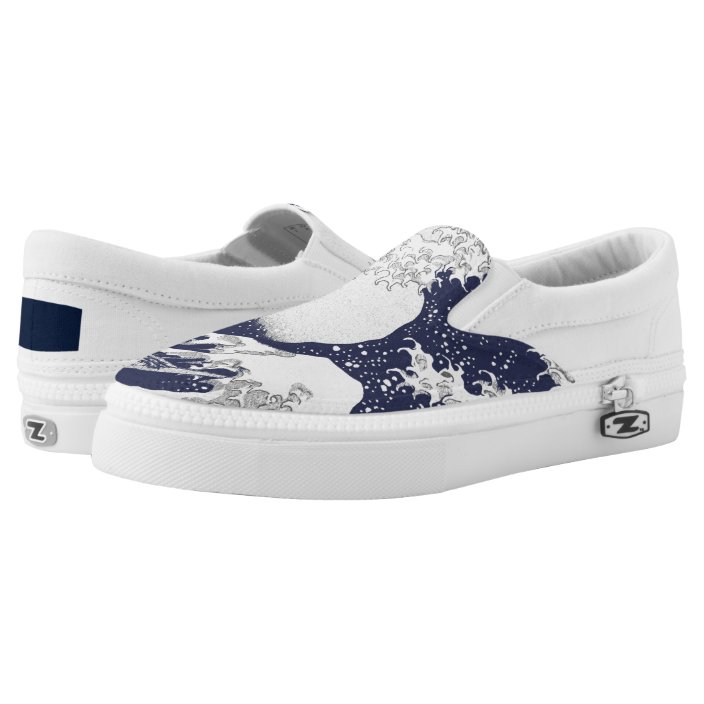 The Great Wave off Kanagawa by Katsushika Hokusai Slip-On Shoes ...