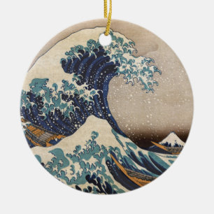 The Great Wave off Kanagawa Ceramic Tree Decoration