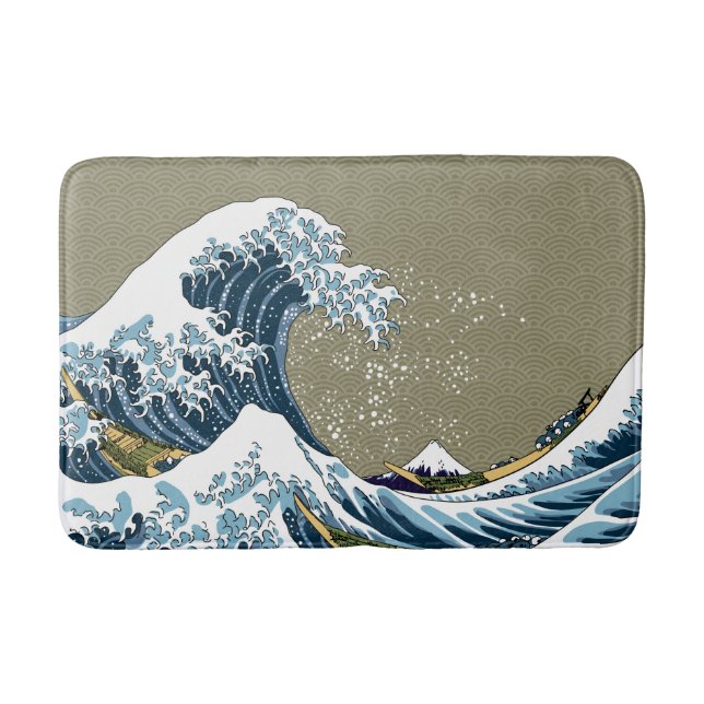 The Great Wave off Kanagawa- Classic Japanese Art Bath Mat (Front)