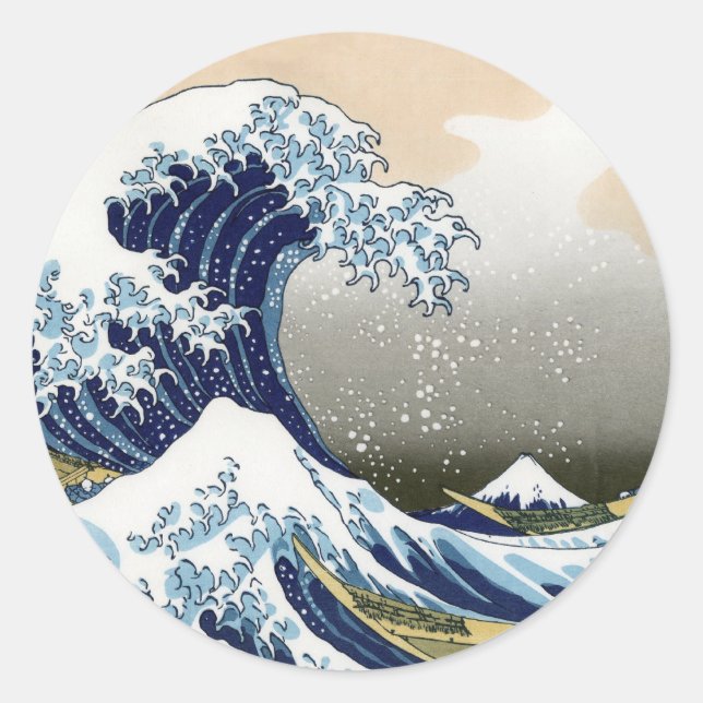 The Great Wave Off Kanagawa Classic Round Sticker (Front)