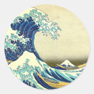 "The Great Wave Off Kanagawa" Classic Round Sticker