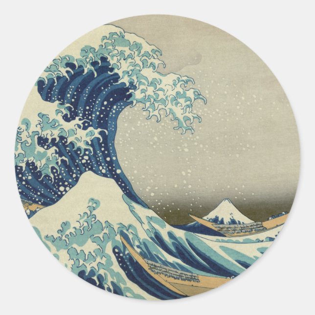 The Great Wave off Kanagawa Classic Round Sticker (Front)