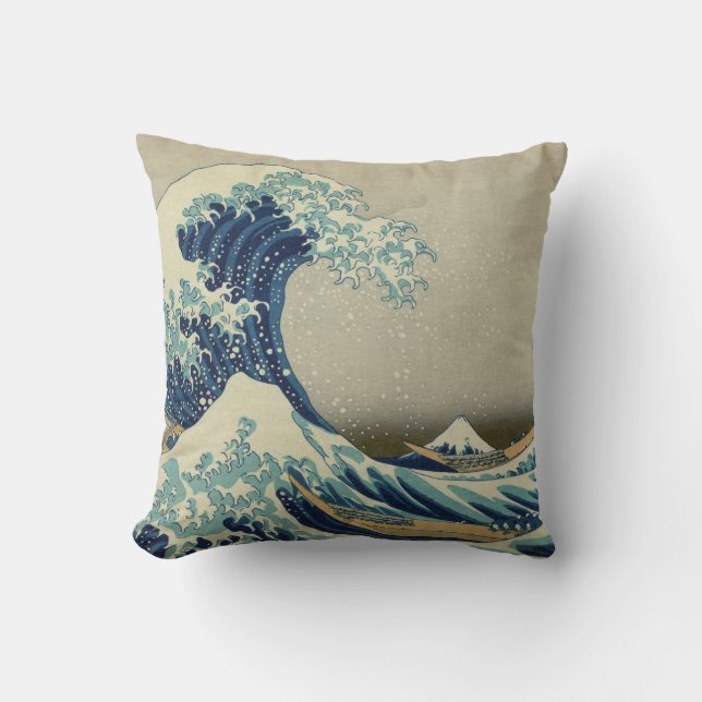 The Great Wave off Kanagawa Cushion (Front)