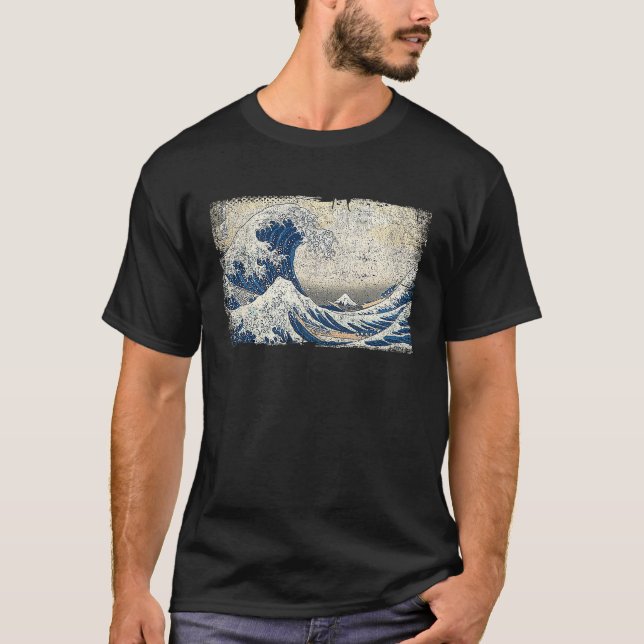 The Great Wave Off Kanagawa Famous Painting T-Shirt (Front)
