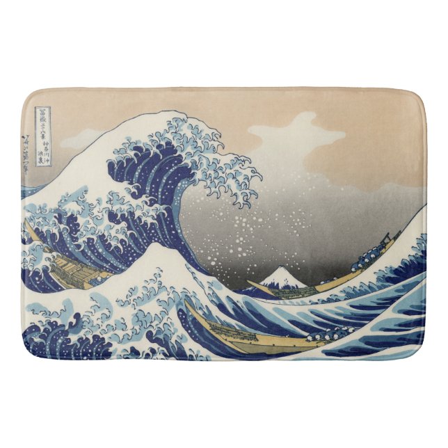 The Great Wave off Kanagawa Hokusai Bath Mat (Front)