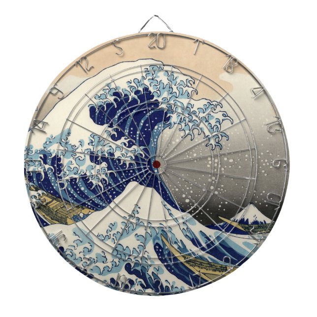 The Great Wave off Kanagawa Hokusai Dartboard (Front)