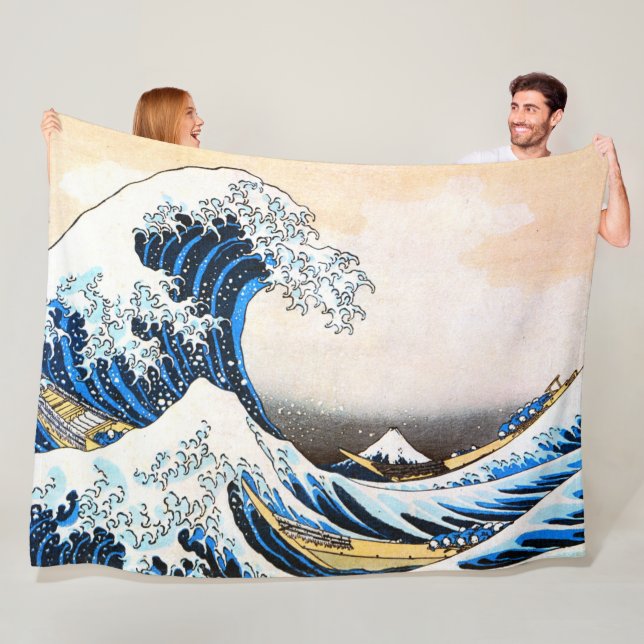 The Great Wave off Kanagawa, Hokusai Fleece Blanket (In Situ)