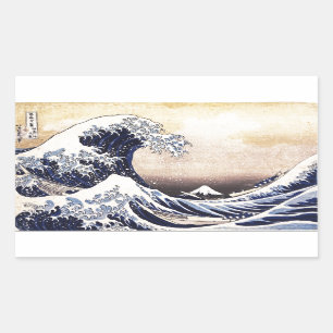 The Great Wave Off Kanagawa Hokusai Japanese Art Rectangular Sticker