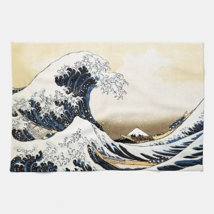 The Great Wave Off Kanagawa Hokusai, Japanese art Tea Towel