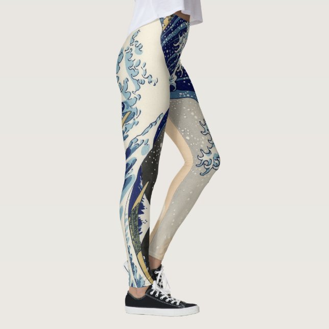 The Great Wave off Kanagawa Hokusai Leggings (Right)