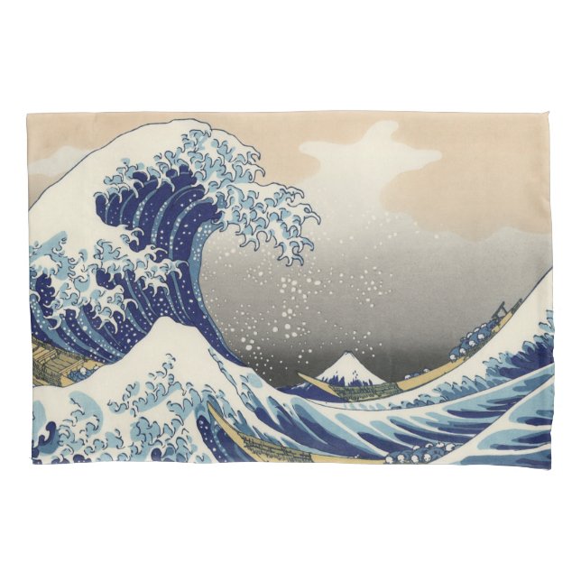 The Great Wave off Kanagawa Hokusai Pillowcase (Front)