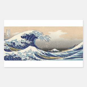 The Great Wave off Kanagawa Hokusai Rectangular Sticker